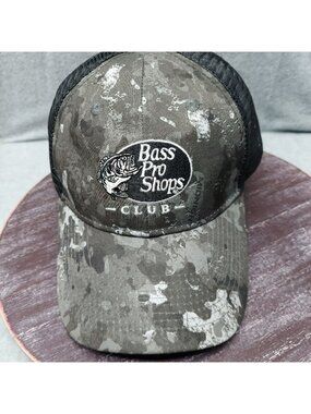 Bass Pro Shops Camo Mesh Back Adjustable Trucker Hat With Embroidered Logo